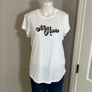 Zadig and Voltaire Mon Amour Cotton Tee White My Love Shirt Short Sleeve M NEW